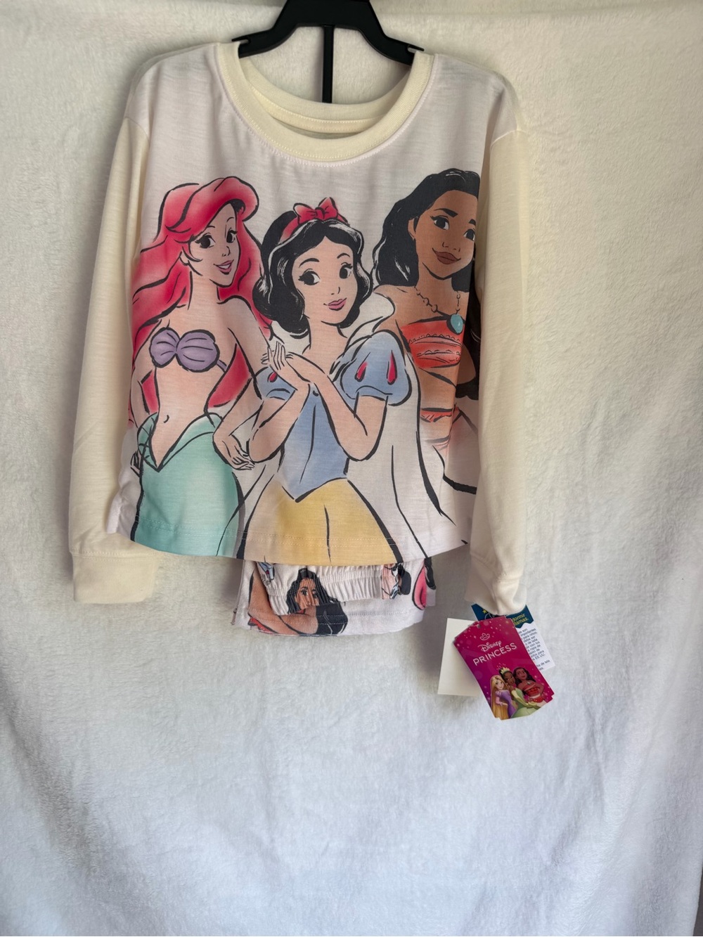 Disney Princess Cream Pajama Top with Pastel Prints
